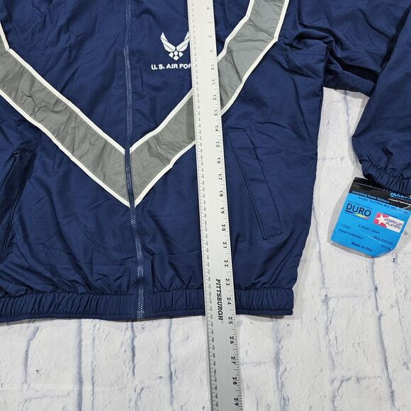 US Air Force ADULT SZ XS SHORT Jacket Blue Mesh Lined Zip Windbreaker Duro 2013 - Picture 2 of 14